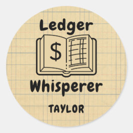 Ledger Whisperer Boekhouder Ronde Sticker