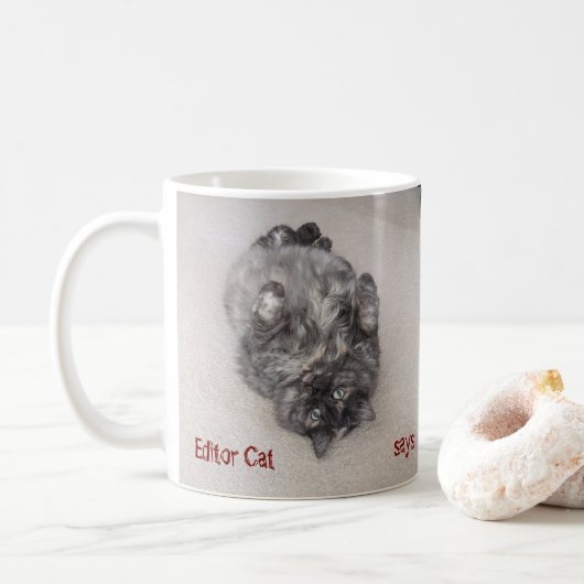 L'éditeur Cat dit par RoseWrites Mug (Avec donut)