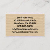 L'éducation entretient le carte de visite (Dos)