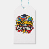 L'éducation est mon superpouvoir étiquette de cade (Devant)