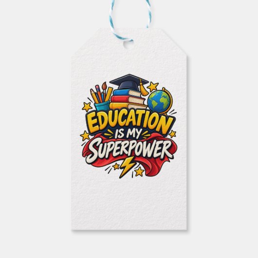 L'éducation est mon superpouvoir étiquette de cade (Dos)