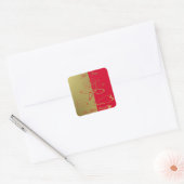 Lee Hiller Design Logo Accents Gold Red Vierkante Sticker (Envelop)
