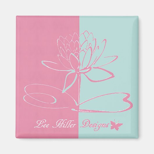 Lee Hiller Designs Accents Pink Aqua Magneet (Voorkant)