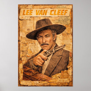 Lee Van Cleef met een Revolver Poster