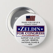 LEE ZELDIN VOOR CONGRESS RONDE BUTTON 7,6 CM (Voorkant /achterkant)