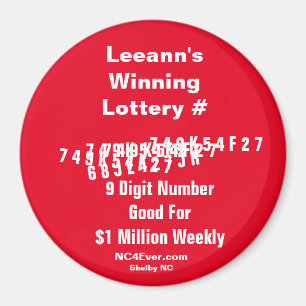 Leeann's Winning Lottery Number Magnet