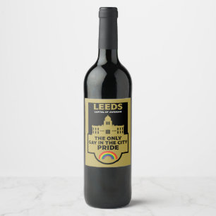 Leeds Gay Pride - Leeds Nederland - LGBT Wijn Etiket