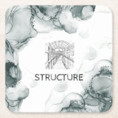 Leeds Tone Waterverf Vierkante Kartonnen Onderzetter (Voorkant)