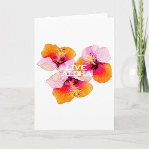 Leef Aloha Hibiscus Bloemige Tropische Bloemen Haw Kaart