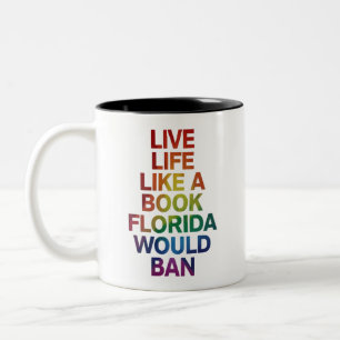 Leef als boek Florida zou LGBTQ Pride-cadeau verbi Tweekleurige Koffiemok