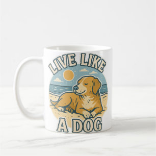 Leef Als Een Hond Strand Koffiemok
