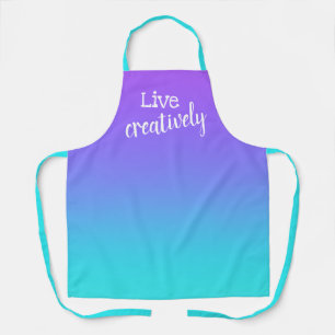 Leef Creatief Paars aan Blauwgroen Gradiënt Apron Schort