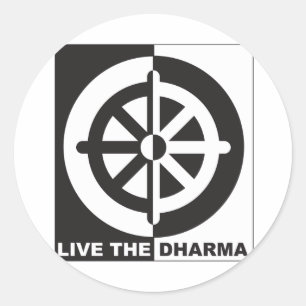 Leef de Dharma Ronde Sticker