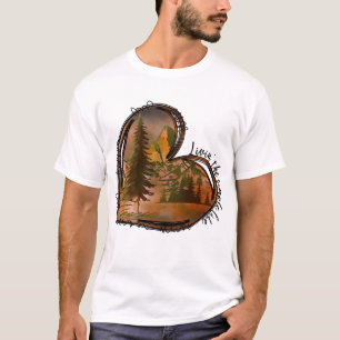 Leef de eenvoudige leven hart Natuur T-shirt