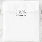Leef doelbewust ronde sticker (Tas)