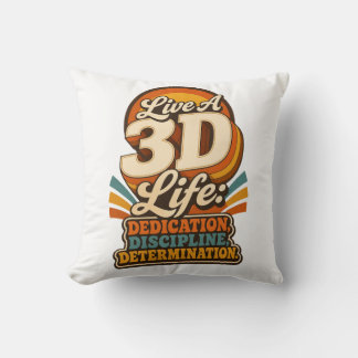 Leef een 3D leven Retro inspiratief ontwerp Kussen
