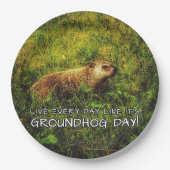 Leef elke dag alsof het Groundhog Day is! borden Papieren Bordje (Voorkant)