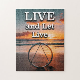 Leef En Laat Leven Herstelmotto Zonsopgang Legpuzzel