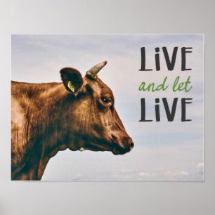 "Leef en laat leven" vegan Poster