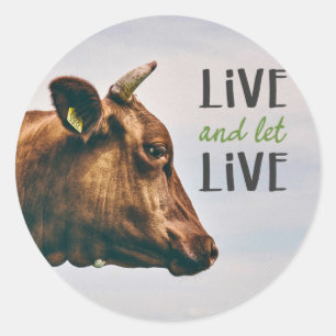 "Leef en laat leven" vegan Ronde Sticker