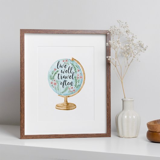 Leef goed, reis vaak poster