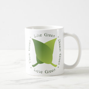 Leef groen, denk groen, droom groen, liefde groen koffiemok