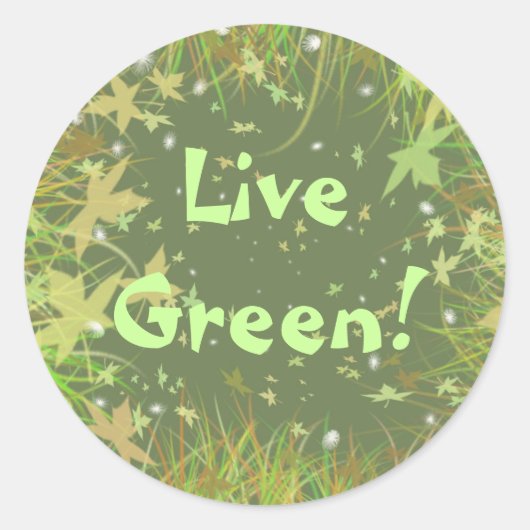 Leef Groen! Ronde Sticker (Voorkant)