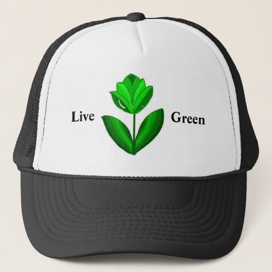 Leef groen trucker pet (Voorkant)