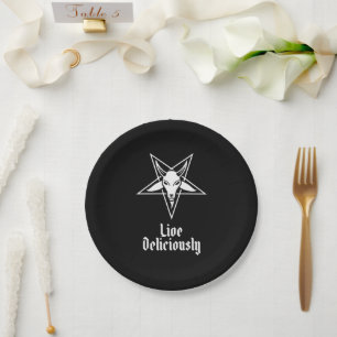 Leef heerlijk zwart Phillip Baphomet Papieren Bordje