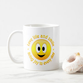 Leef het Leven en Breng Vreugde Gelukkig Gezicht Koffiemok