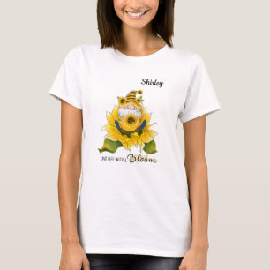 "Leef het leven in volle bloei" Kabouter/Zonnebloe T-shirt