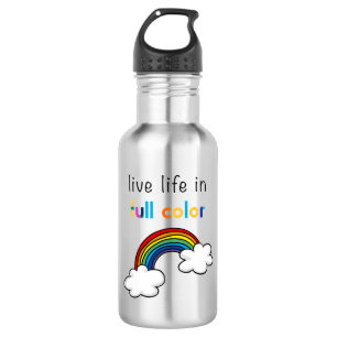 Leef het Leven in Volle Kleur Regenboog Waterfles