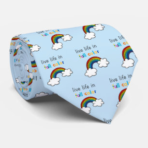 Leef het leven in volle kleuren regenboog stropdas