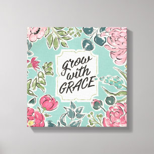 Leef in Bloom Groei met Grace Canvas Afdruk