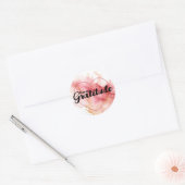 Leef in dankbaarheid roze inkt ronde sticker (Envelop)