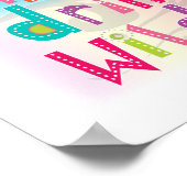 Leef in de Zonneuwsmachine het Zee Happy Poster (Hoek)