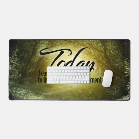 "Leef in het cadeau" Motivatie Affirmatie Bureaumat (Keyboard & Muis)