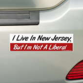 Leef in NJ, geen liberaal Bumpersticker (Op auto)