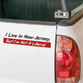 Leef in NJ, geen liberaal Bumpersticker (Op Truck)