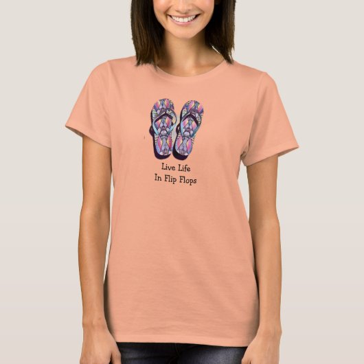 Leef in Teenslippers T-shirt (Voorkant)