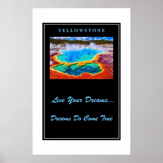 Leef je dromen Poster Yellowstone (Voorkant)