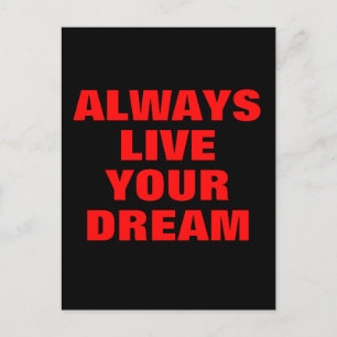 Leef je droom altijd Motivatie Briefkaart