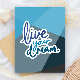 Leef je droom   Motivatie typografie Briefkaart