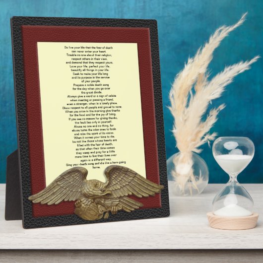 Leef je leven, chef Tecumseh goudadelplaque Fotoplaat (Zijkant)