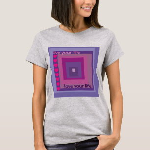 Leef je leven liefste je leven Paarse pleinen T-shirt
