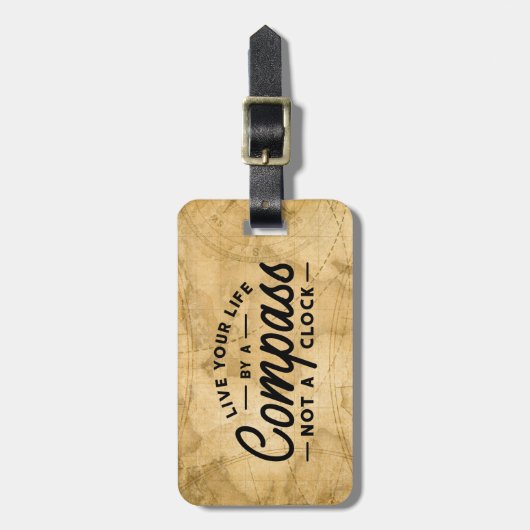Leef je leven met een compass Custom Bag Bagagelabel (Voorkant verticaal)