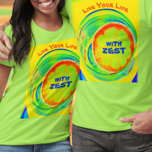 Leef je leven met elan psychedelisch t-shirt