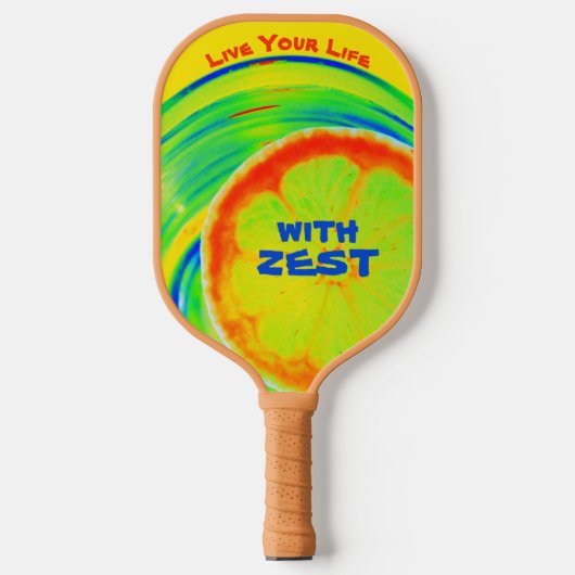 Leef je leven met Zest Psychedelic Citrus Pickleball Paddle (Voorkant)