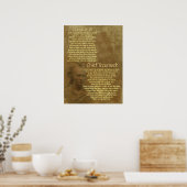 "Leef je leven" op oud perkament, Chief Tecumseh Poster (Keuken)