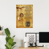 "Leef je leven" Tecumseh Dreamweaver en Drum Poster (Thuiskantoor)